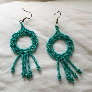 Brand new handmade turquoise beaded earrings